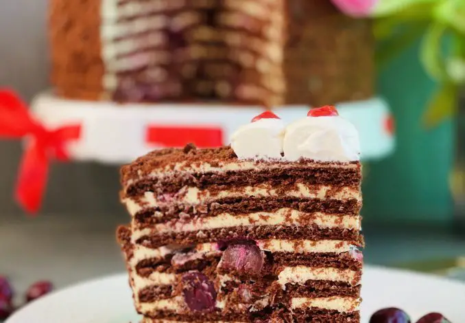 Tort Spartak cu cacao și vișine