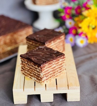 Tort Pischinger - Foi de napolitane cu ciocolată
