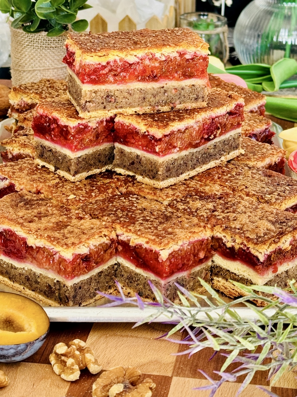 【美品】エミール・ガレ★red and gold with prunes Prăjitură cu prune si nucă Un desert spectaculos de bine combinat