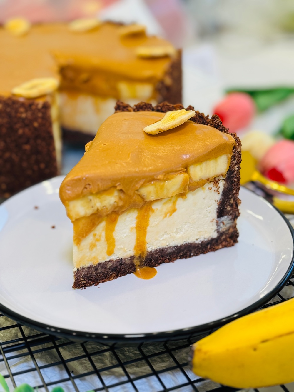 Cheesecake Banoffee cu banane și caramel