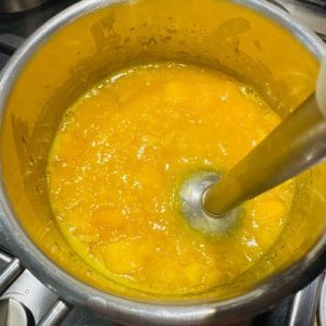 Tort cu mousse de mango și jeleu de vișine