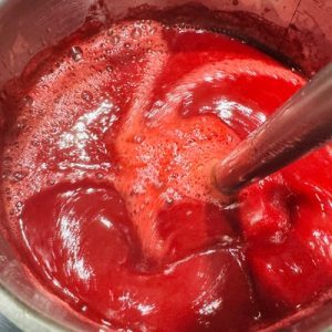 Tort cu mousse de mango și jeleu de vișine