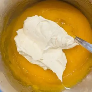 Tort cu mousse de mango și jeleu de vișine