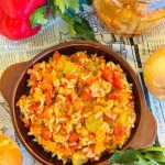 Tocană de legume cu orez la borcan pentru iarnă