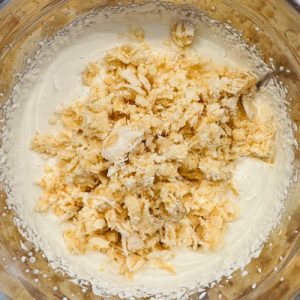 Vis tropical cu jeleu de ananas și cremă de Raffaello, un desert spectaculos cu un gust desavarsit dulce acrișor 
