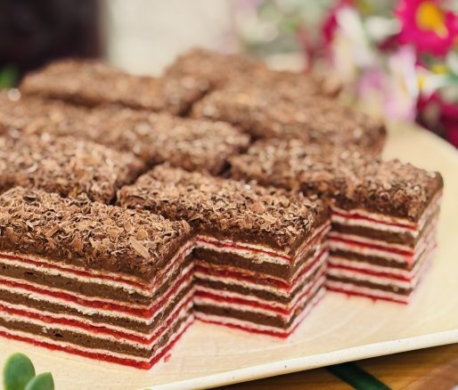 Prăjitura Ștangle cu zmeură și ciocolată