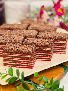 Prăjitura Ștangle cu zmeură și ciocolată