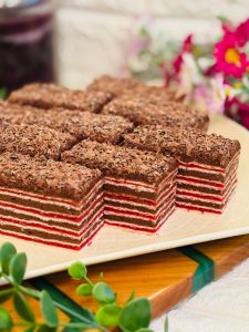 Prăjitura Ștangle cu zmeură și ciocolată