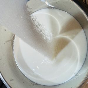 Tort cu mac și cremă de vanilie îmbrăcat în bezea italiană