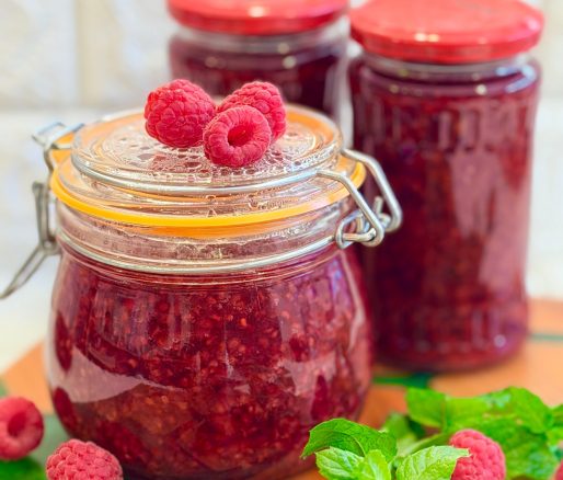 Dulceață de zmeură cu puțin zahăr
