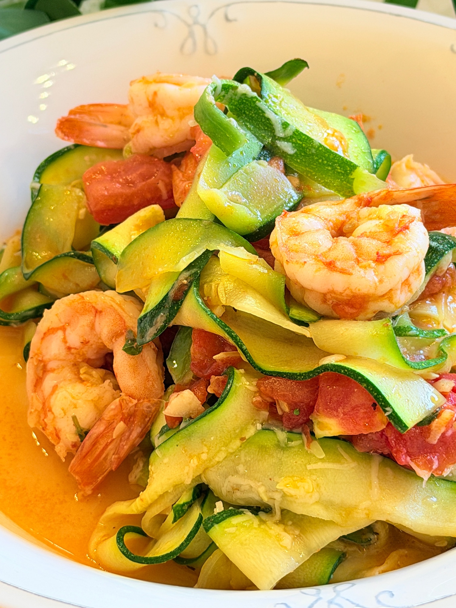 Paste de Zucchini cu Creveți sau Fettuccine din Zucchini